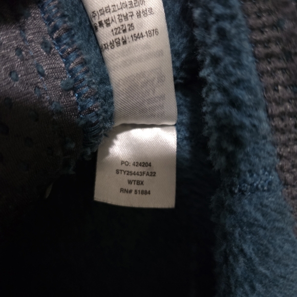 Patagonia Wavy Blue Tide Pool Blue X Dye Re Tool Snap T Fleece Pullover Size S - Picture 3 of 12